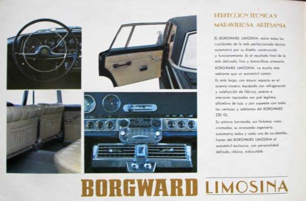 Borgward 230 Limosina Excelencia Modelprogram 1968 Carbrochure (10033)